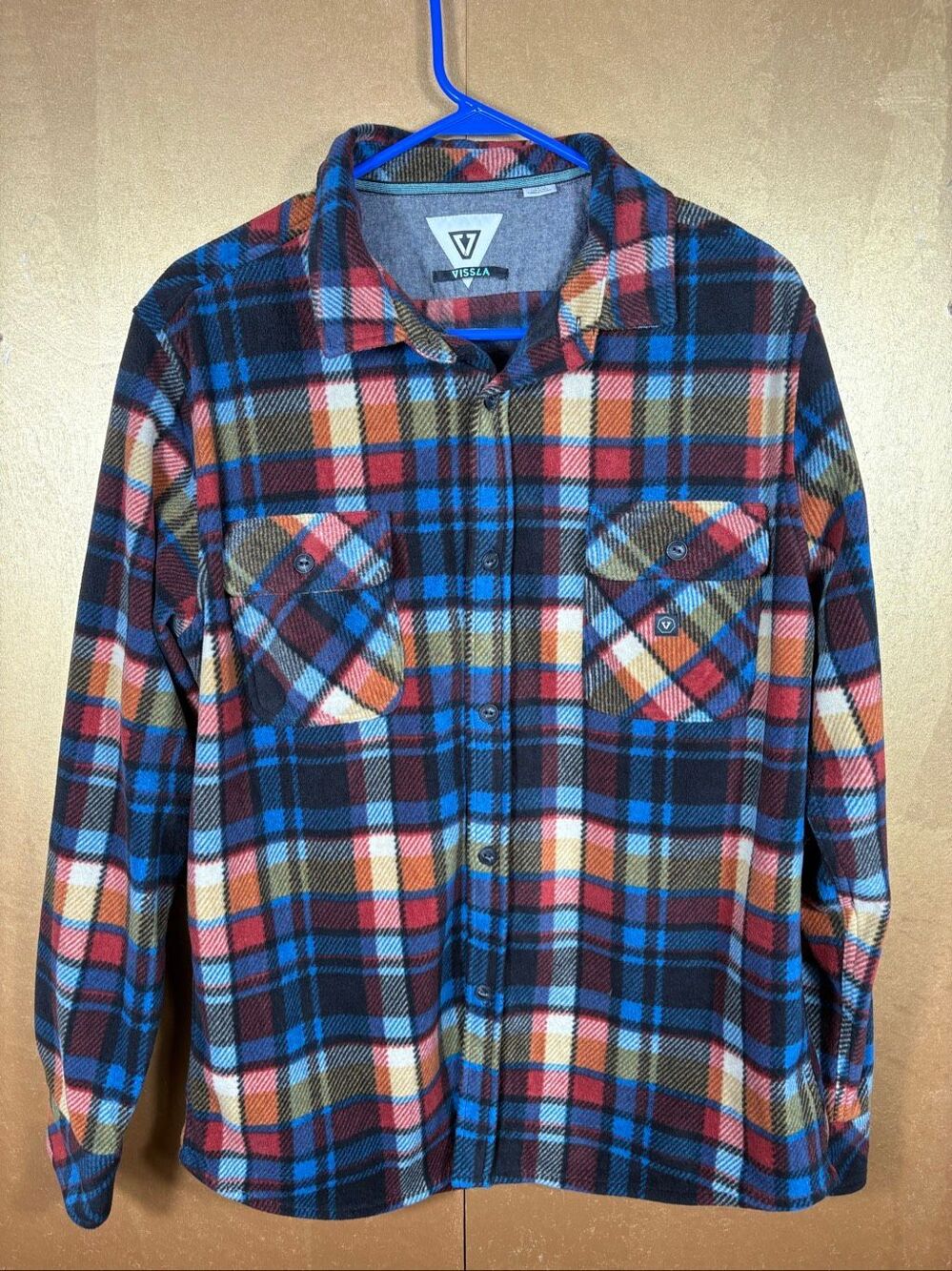 Vissla eco ZY mid weight flannel button down shirt size L